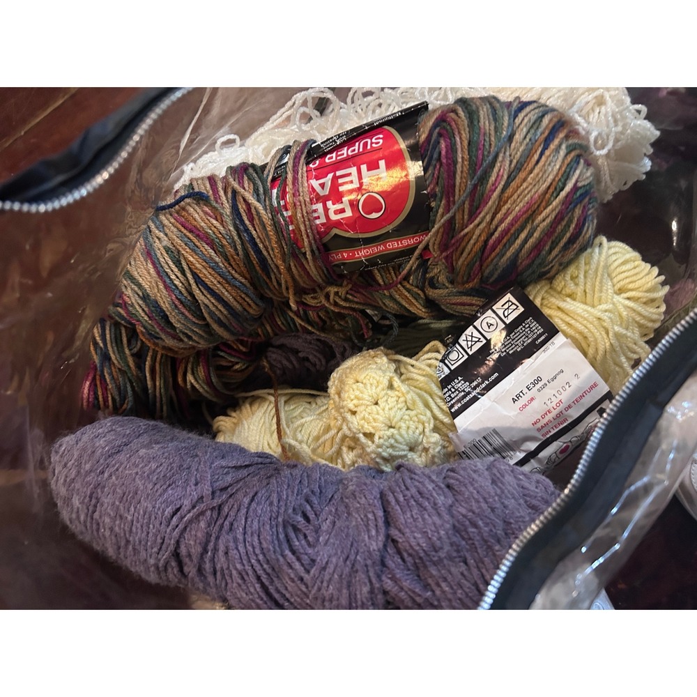 Red Heart Mainstays Acrylic Yarn Lot Mixed Colors‎ Partial Skeins Crochet Pieces